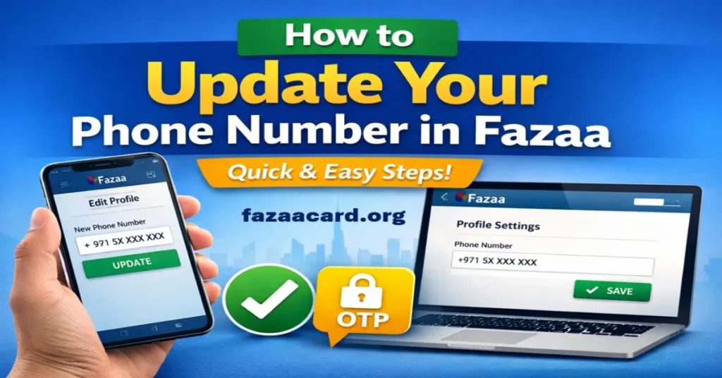 update phone number in fazaa card